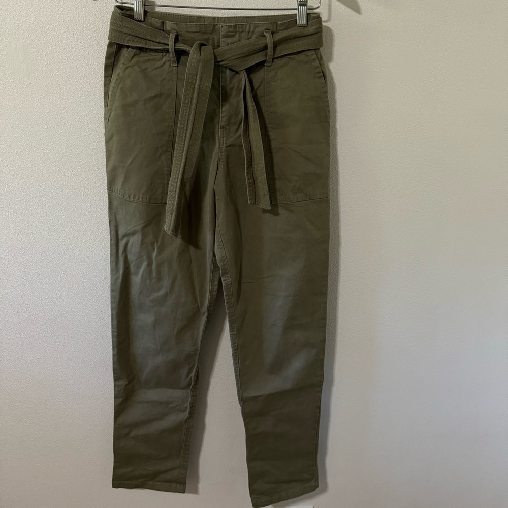 O’Neill Belted Chino Straight Leg Pants Olive Green-Small
